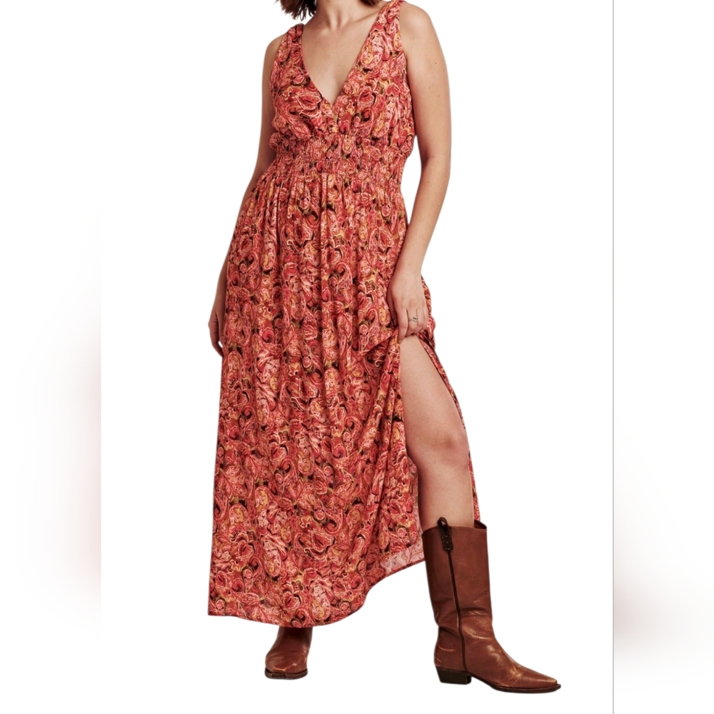 NWT DEAR JOHN ERIN NOVELTY DRESS Maxi Cottagecore Boho Paisley
